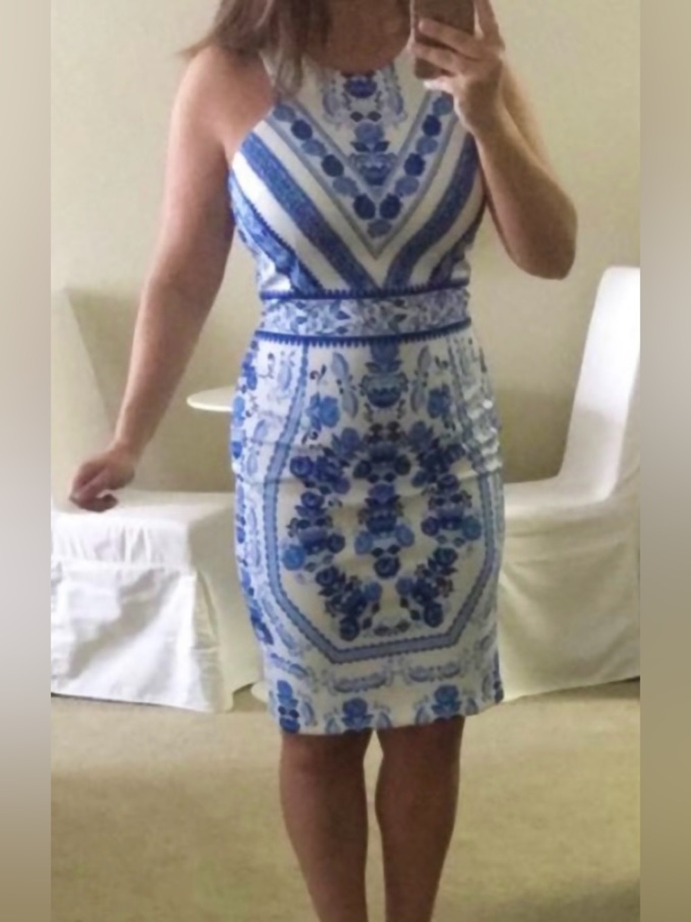 NWT Gianni Bini Blue White Dress - Picture 3 of 3